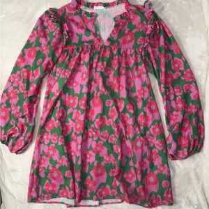 Fantastic Fawn Pink and Green Floral Dress